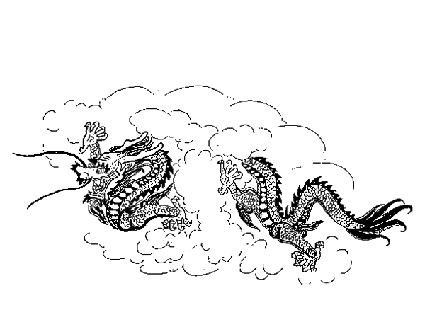 a dragon in the clouds
